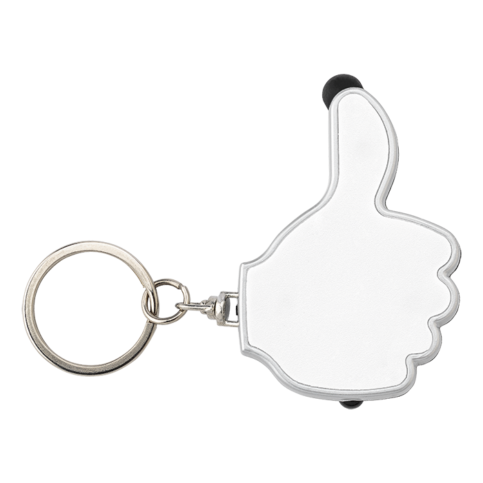 3 in 1 Thumbs Up Keychain with Stylus and LED Light