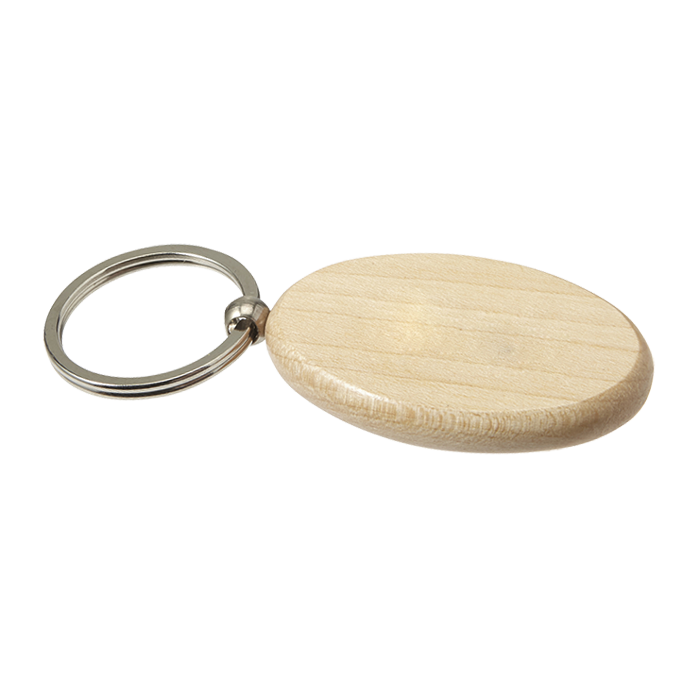 Oval Wooden Keychain