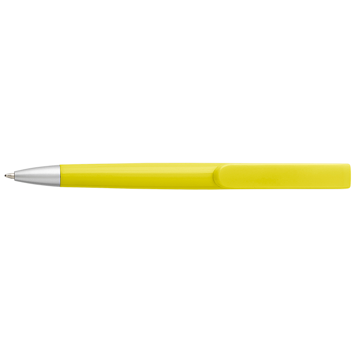 Rounded Clip Ballpoint Pen With Coloured Barrel