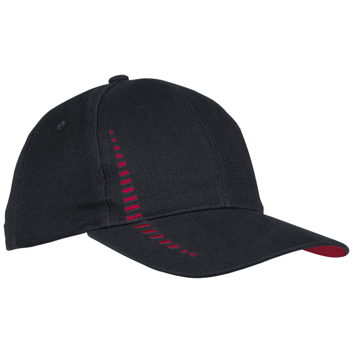 6 Panel Empire Cap Black/Red / STD / Regular - Caps