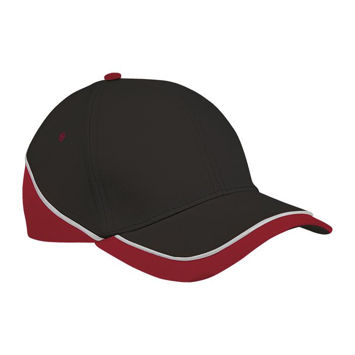 6 Panel Trio Cap Black/Red/White / STD / Regular - Caps