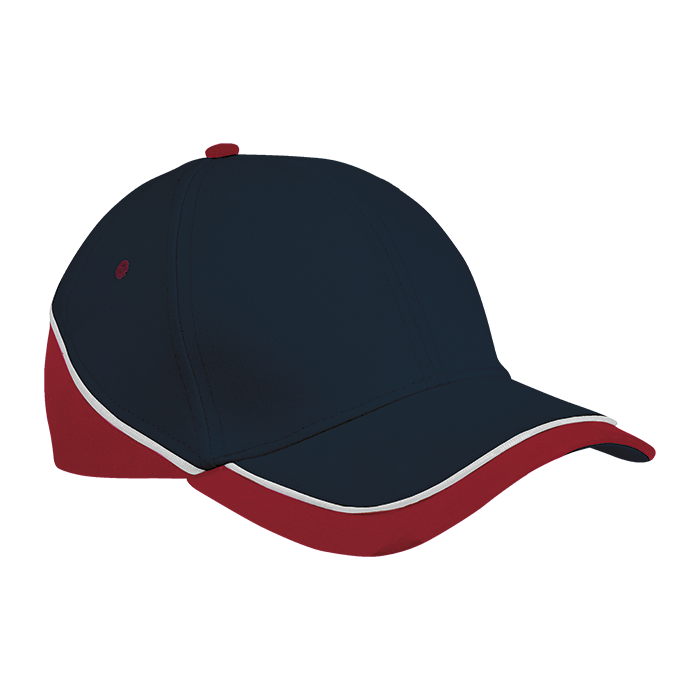 6 Panel Trio Cap Navy/Red/White / STD / Regular - Caps