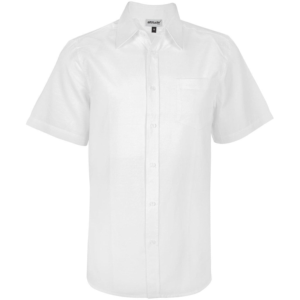 Mens Short Sleeve Oxford Shirt  - White