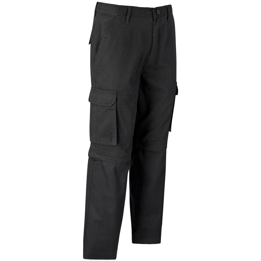 Mens Cargo Zip Off Pants  - Brown