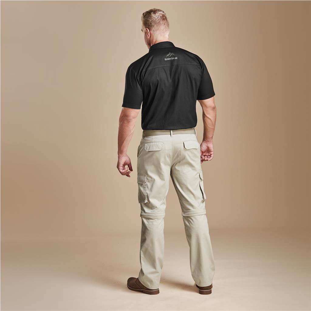Mens Cargo Zip Off Pants  - Brown