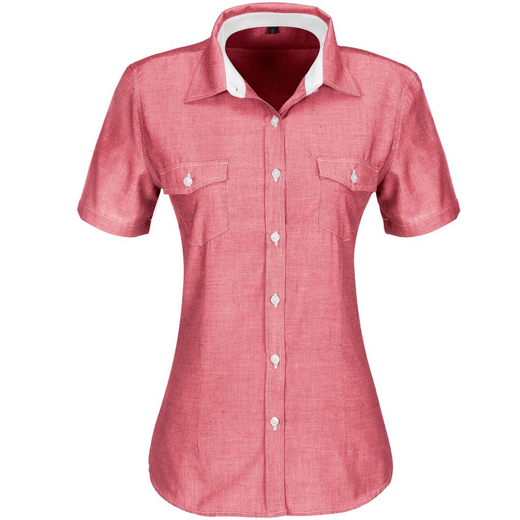 Ladies Short Sleeve Windsor Shirt - Navy