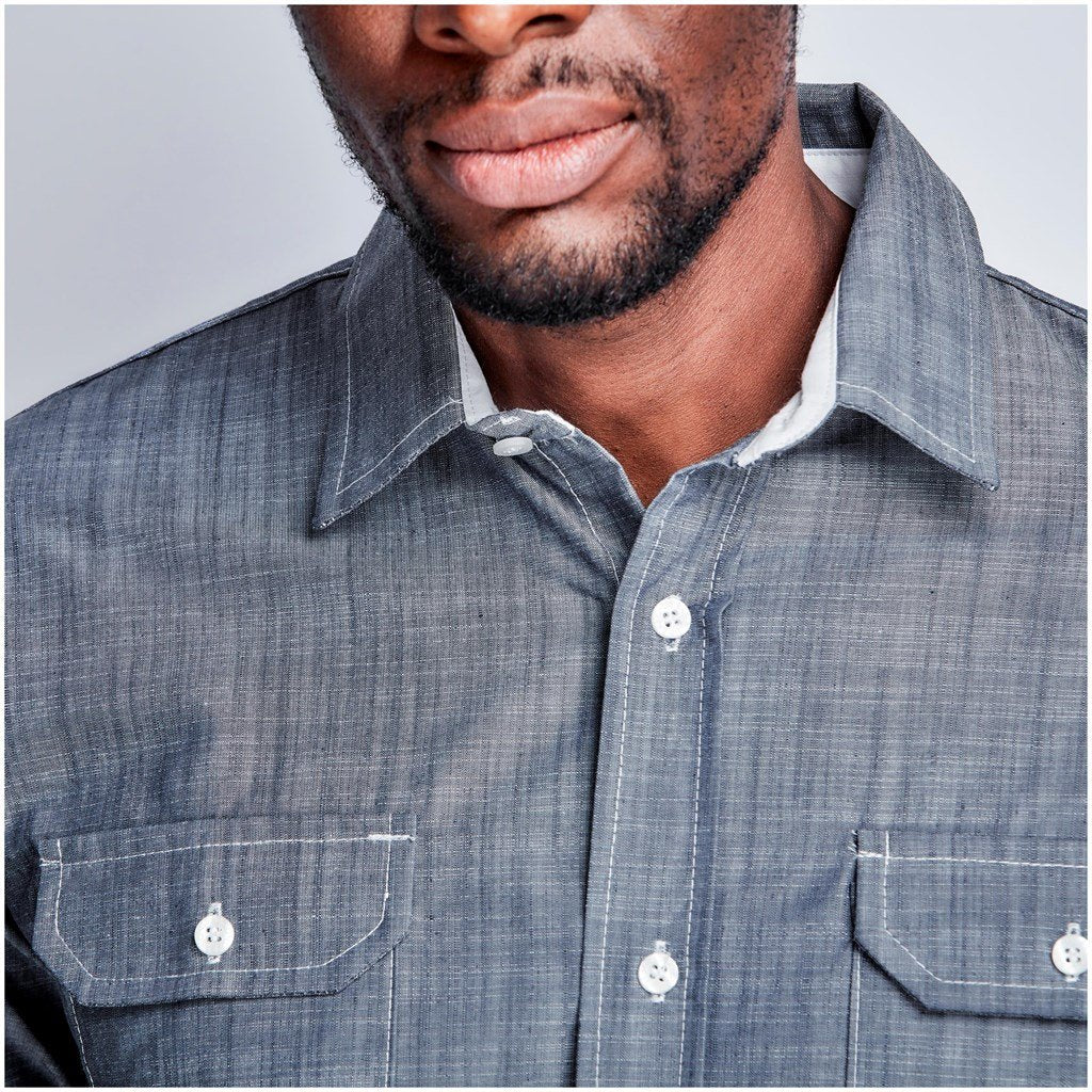 Mens Long Sleeve Windsor Shirt - Grey