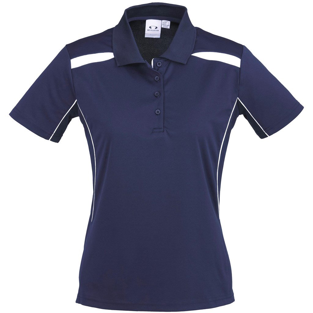 Ladies United Golf Shirt - White Navy