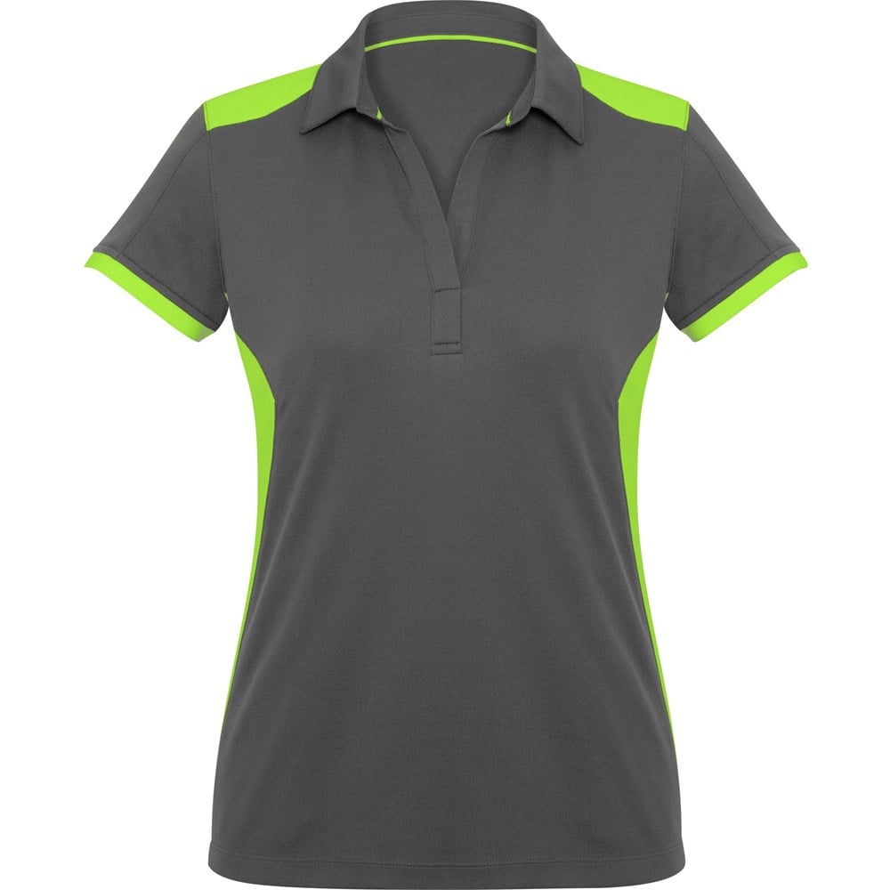 Ladies Rival Golf Shirt - Grey White