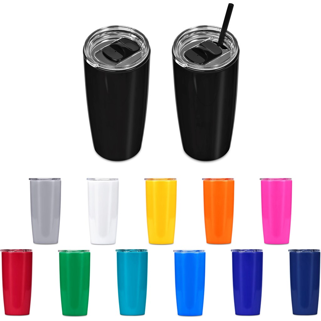 Daytona Plastic 2-in-1 Double-Wall Tumbler & Straw - 600ml