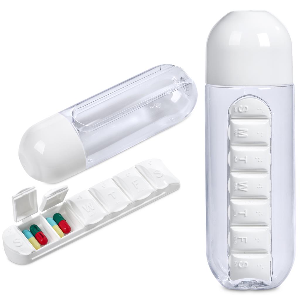 Vita-Stream Pill Box Plastic Water Bottle - 600ml