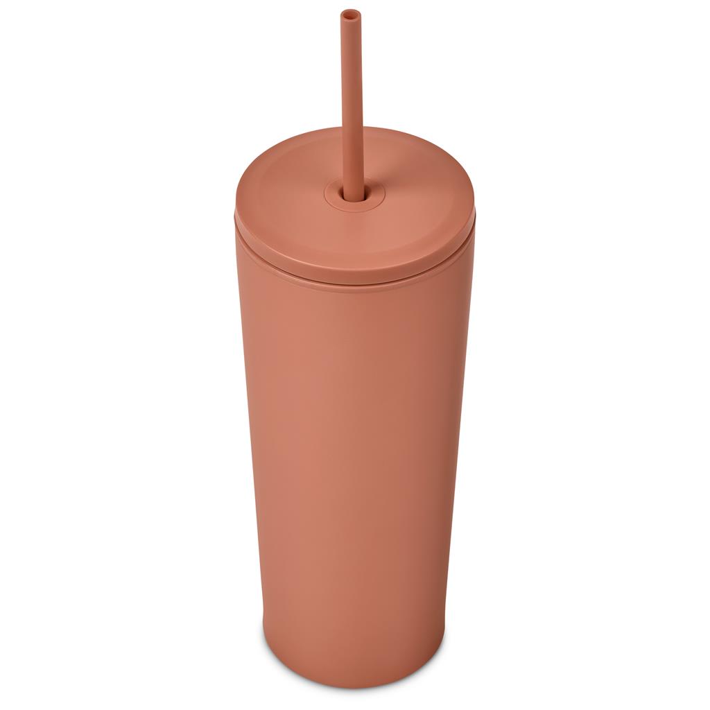 Concorde Stainless Steel & Plastic Double-Wall Tumbler & Straw - 720ml