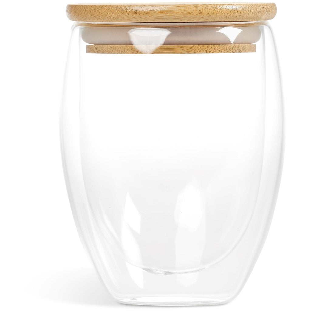 Moco Glass & Bamboo Double-Wall Cup - 350ml