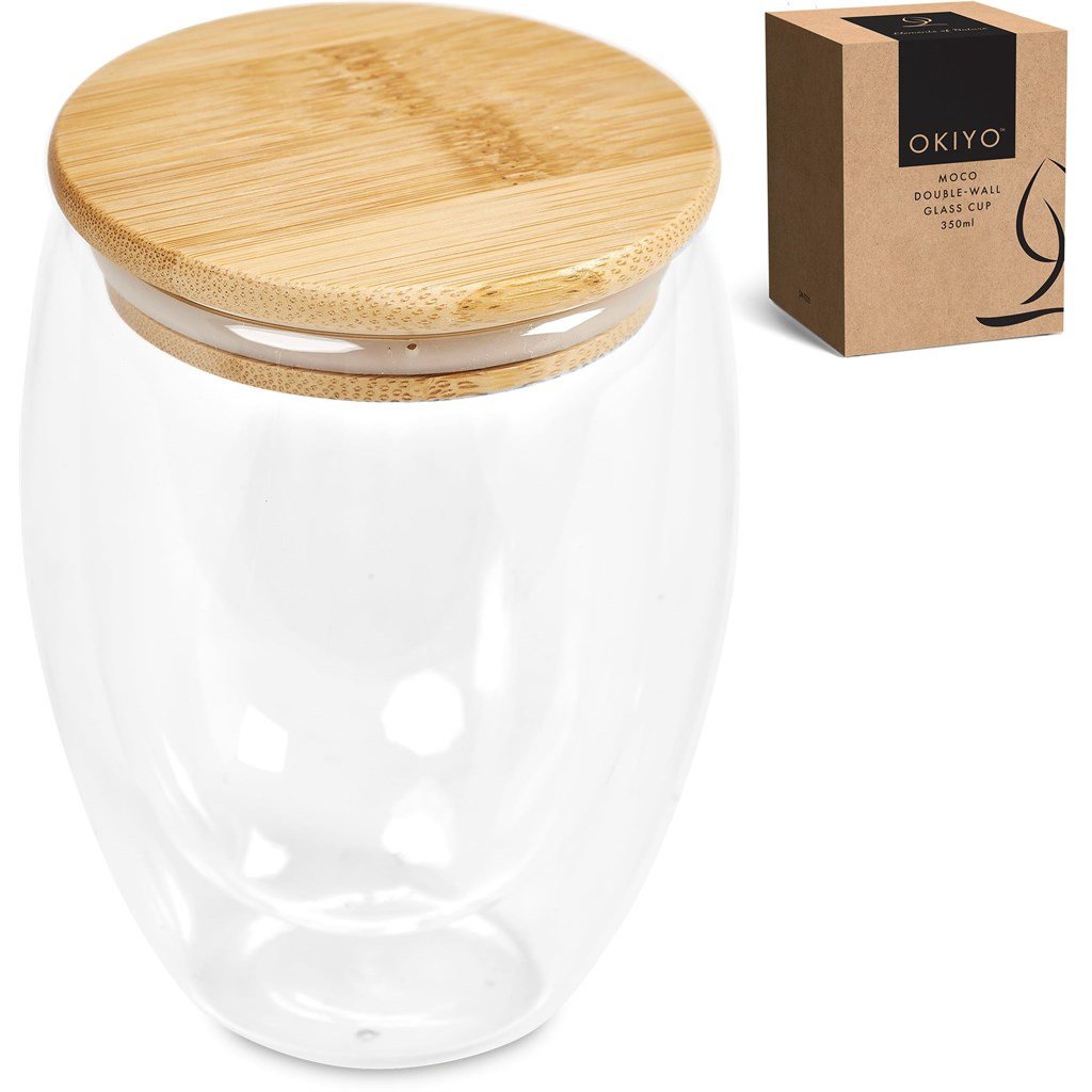Moco Glass & Bamboo Double-Wall Cup - 350ml