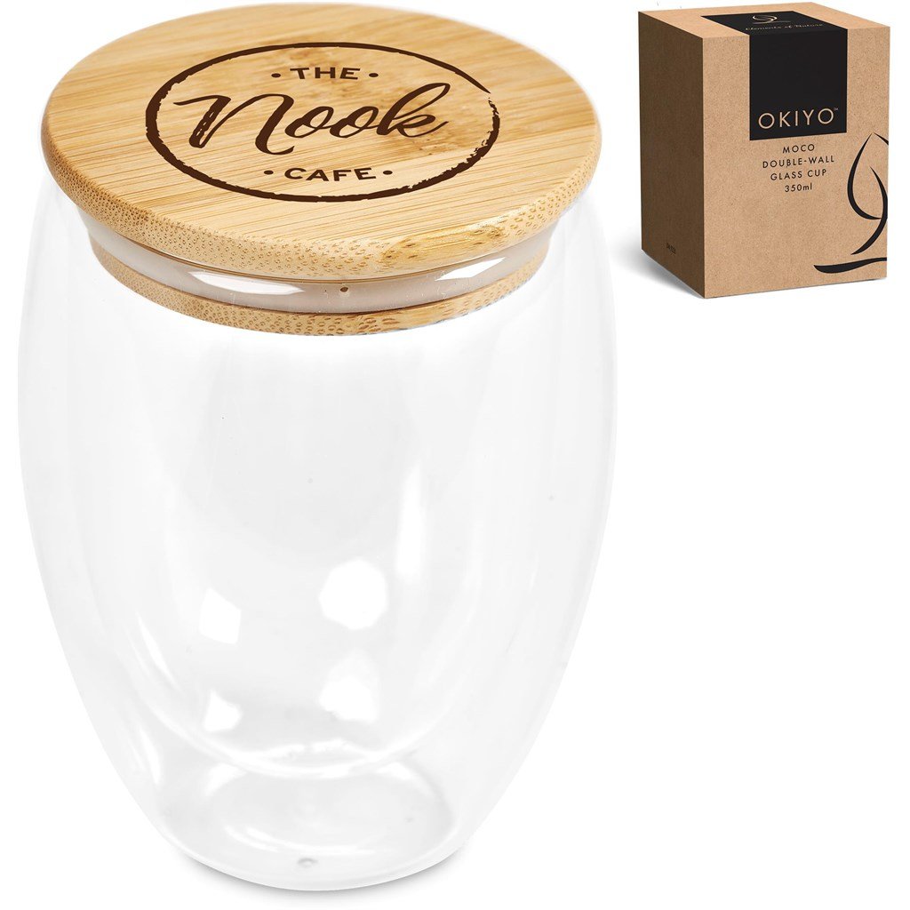 Moco Glass & Bamboo Double-Wall Cup - 350ml