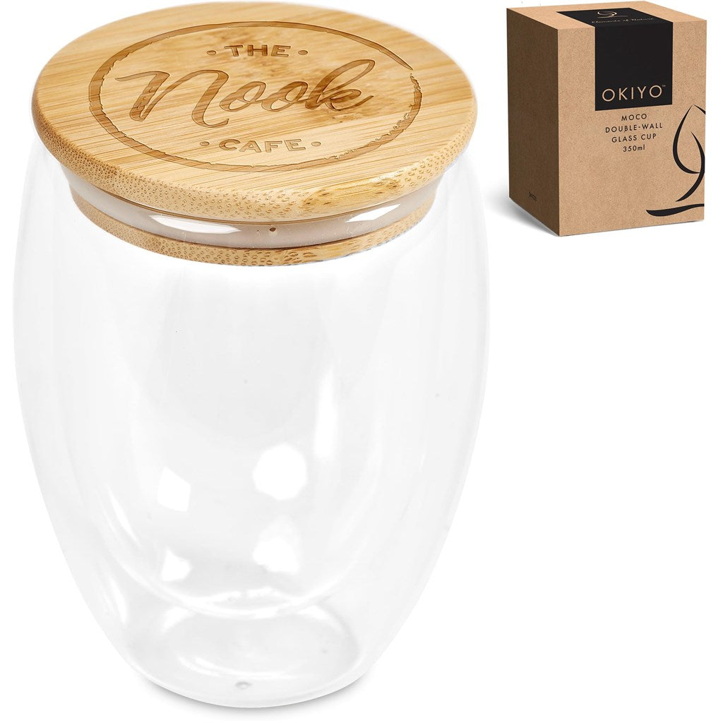 Moco Glass & Bamboo Double-Wall Cup - 350ml