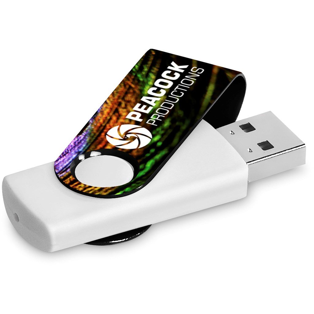 Axis Gyro White Flash Drive - 16GB