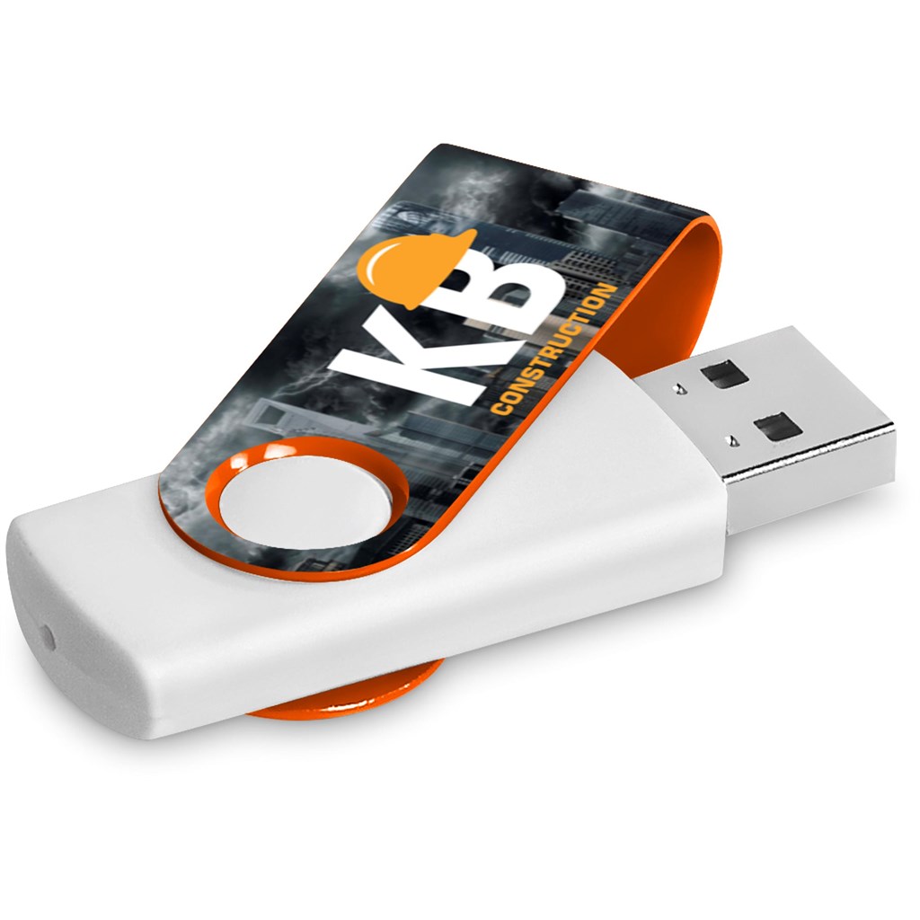 Axis Gyro White Flash Drive - 16GB