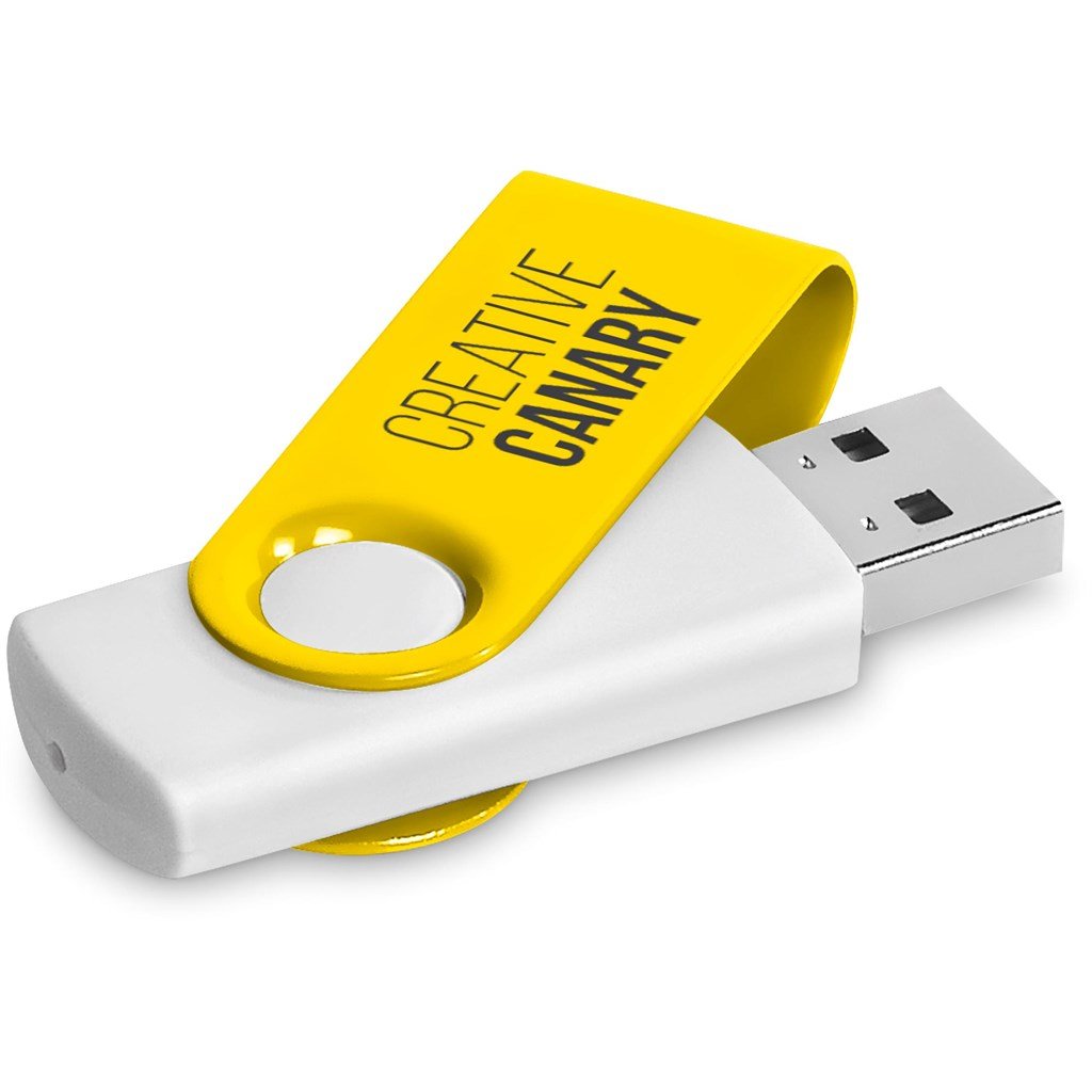 Axis Gyro White Flash Drive - 16GB