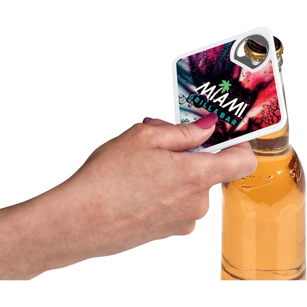 Sela Recycled Plastic Bottle Opener Coaster