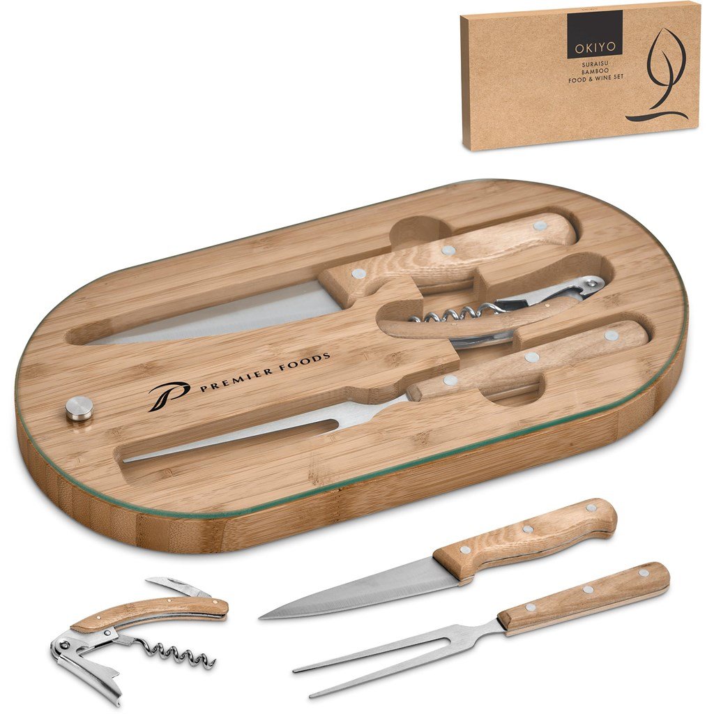 Suraisu Bamboo Food & Wine Set
