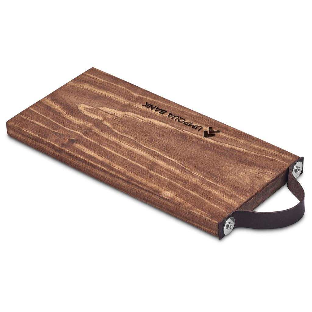 Small Team Time Wooden Tray with Leather Strap