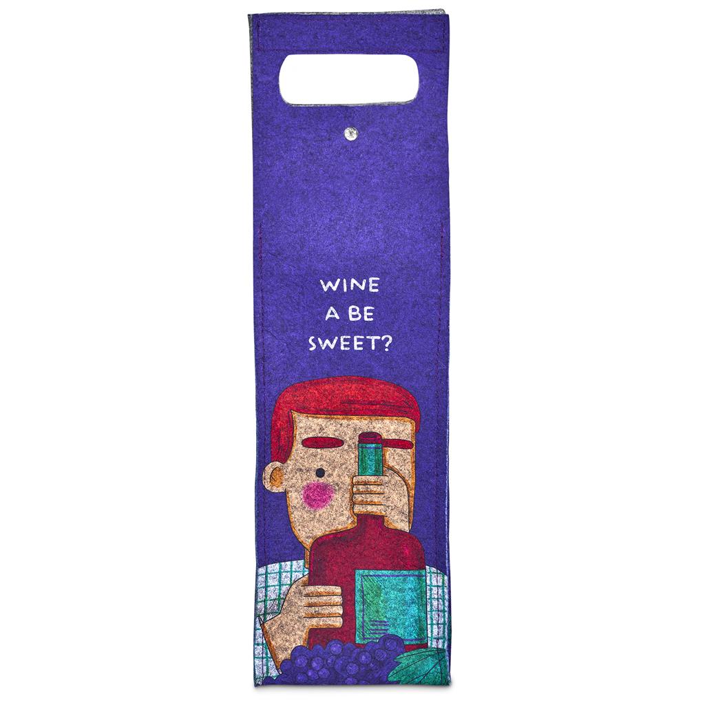 Pre-Production Sample Custom Velto RPET Felt Single Wine Carrier