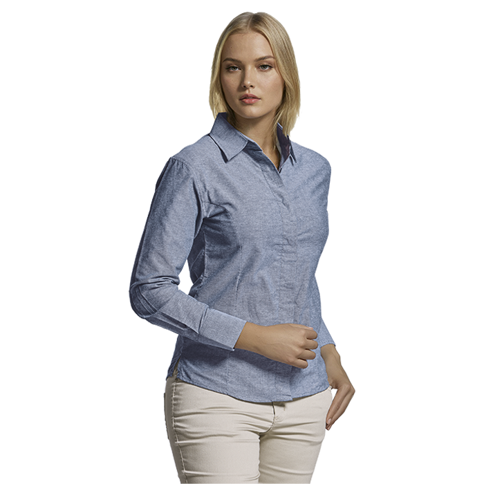 Ladies Oxford Blouse Long Sleeve