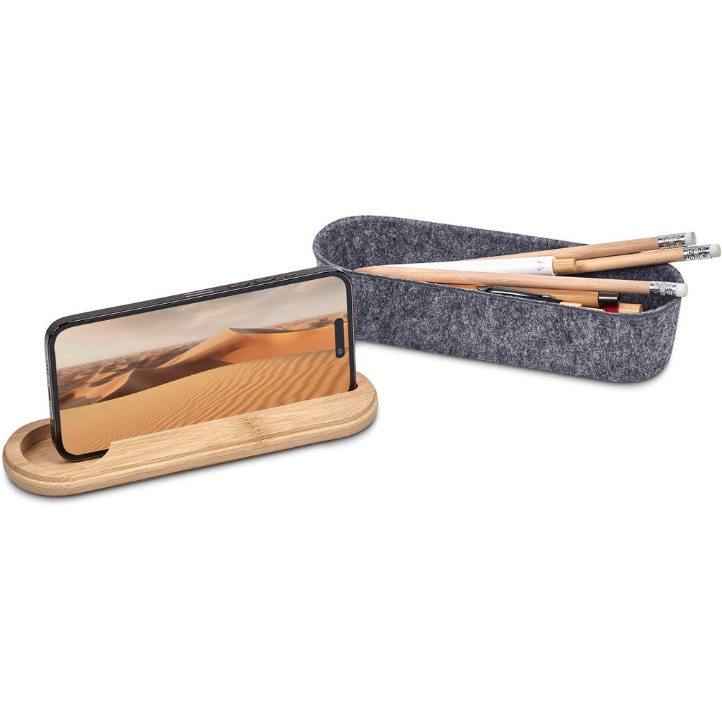 Byoga Recycled PET Felt & Bamboo Stationery Case