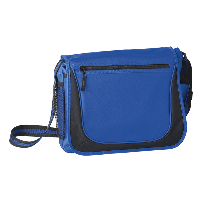 BB0166 - Messenger Bag with Coloured Stripe Strap Blue / STD / Last Buy - Conference and Bags