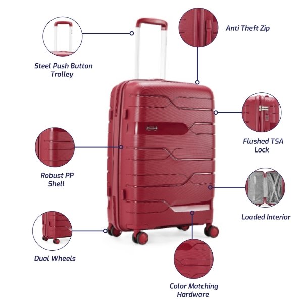 Bedford Set of 3 | Red-Suitcases