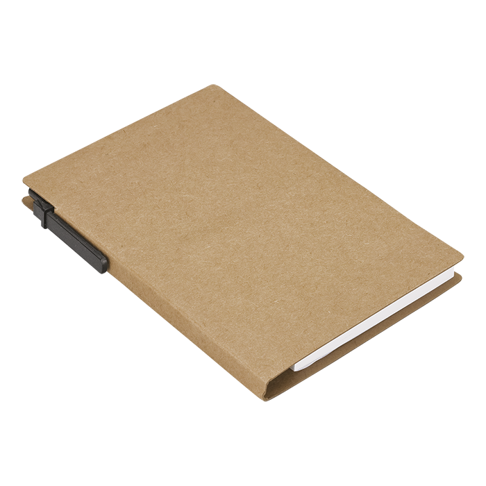 BF0010 - Recycled Notebook With Pen And Memo Notes Natural / STD / Regular - Notebooks