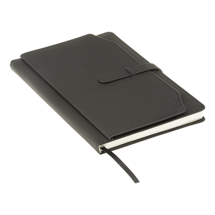 BF0065 - A5 Notebook with Outer Pouch Black / STD / Regular - Notebooks