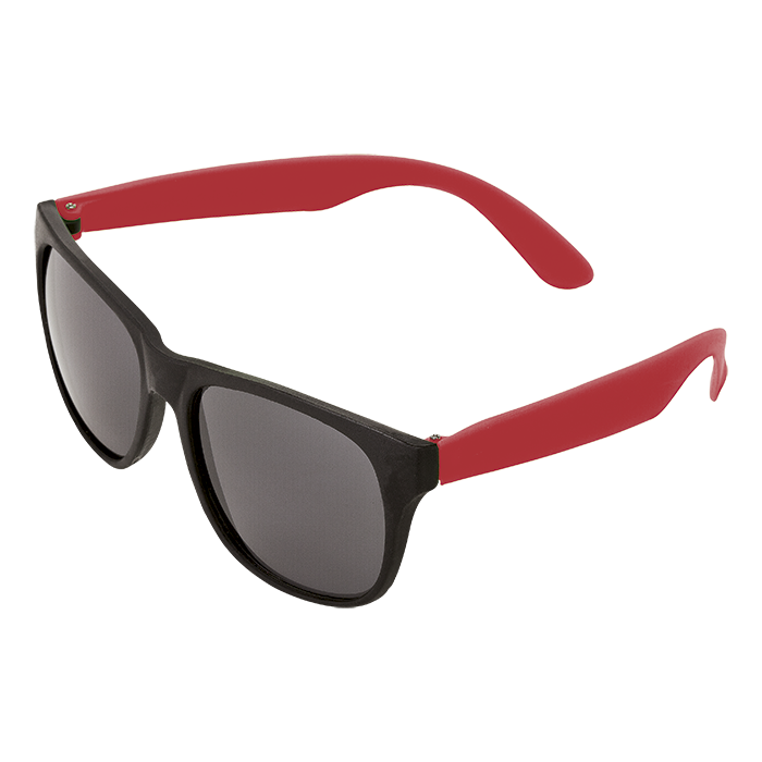 BH0029 - Sunglasses with Fluorescent Sides Red / STD / Regular - Outdoor