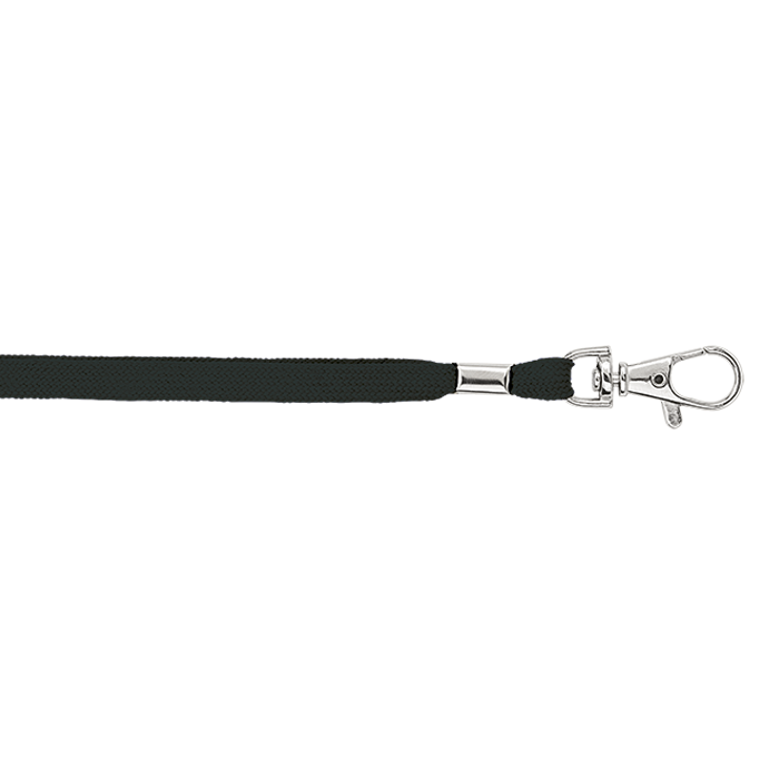 BK0012 - Woven Lanyard With Metal Clip Black / STD / Regular