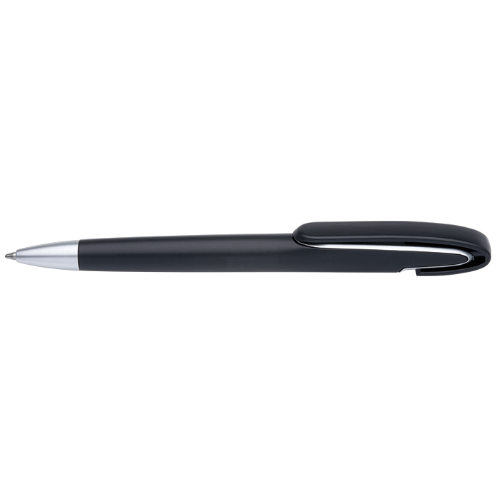 BP0077 - Rounded Clip Ballpoint Pen Black / STD / Regular - Writing Instruments