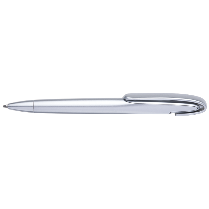 BP0077 - Rounded Clip Ballpoint Pen Silver / STD / Regular - Writing Instruments