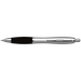 BP30111 - Silver Barrel Curved Design Ballpoint Pen with Coloured Grip Black / STD / Regular - Writing Instruments