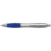 BP30111 - Silver Barrel Curved Design Ballpoint Pen with Coloured Grip Blue / STD / Regular - Writing Instruments