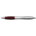 BP30111 - Silver Barrel Curved Design Ballpoint Pen with Coloured Grip Burgundy / STD / Regular - Writing Instruments