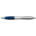 BP30111 - Silver Barrel Curved Design Ballpoint Pen with Coloured Grip Dark Navy / STD / Regular - Writing Instruments