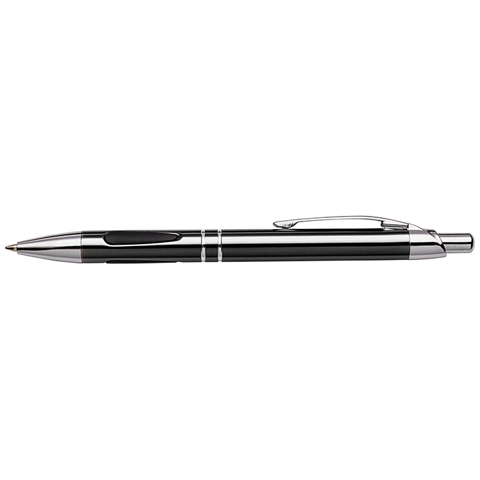 BP30201 - Metal Ergonomic Grip Ballpoint Pen Black / STD / 