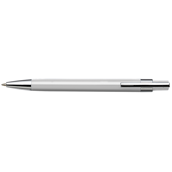 BP8121 - Coloured Barrel Click Pen Silver / STD / Regular - 