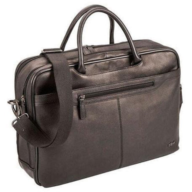 Broadway Leather Laptop Bag Black-