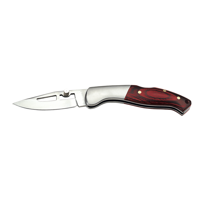 BT0002 - Lockback Wood Handled Knife Silver / STD / Regular - Flashlights and Tools