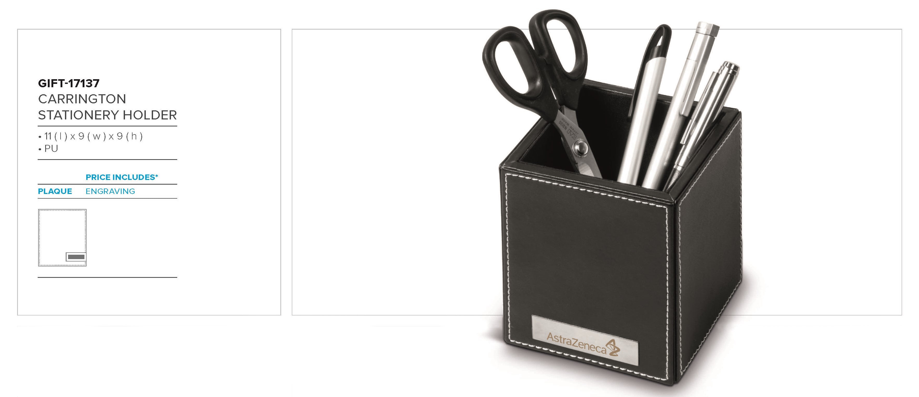 Carrington Stationery Holder Black / BL - Desk Organizers