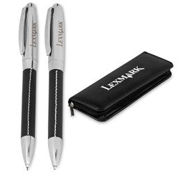 Charisma Ball Pen & Pencil Set-Black-BL