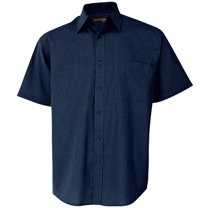 Check Lounge Short Sleeve Shirt Navy/Deep Navy / SML / Last Buy - Shirts & Tops