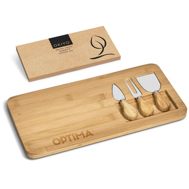 Okiyo Chizu Bamboo Cheese Board Set-Natural-NT