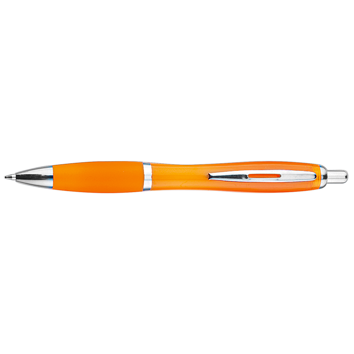 BP30151 - Curved Design Ballpoint Pen with Coloured Barrel 